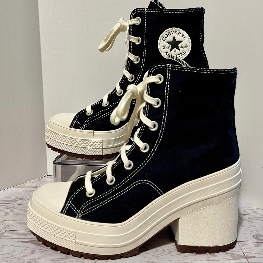 Converse A05347C Chuck 70 De Luxe Heel Women 8.5 Men 6.5 Black Platform Boot